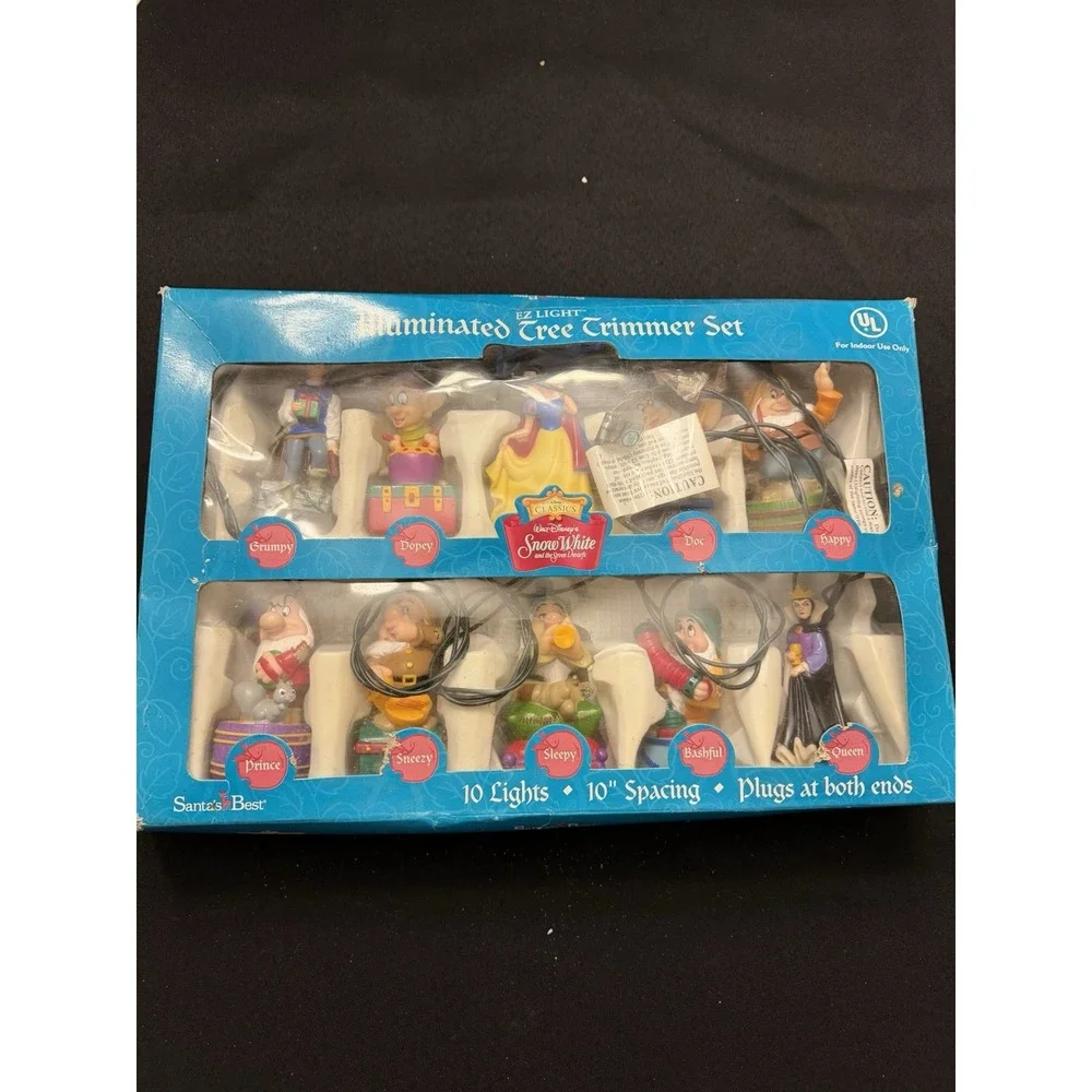 Snow White & and the 7 Seven Dwarfs Christmas Tree String Lights Santa's Best